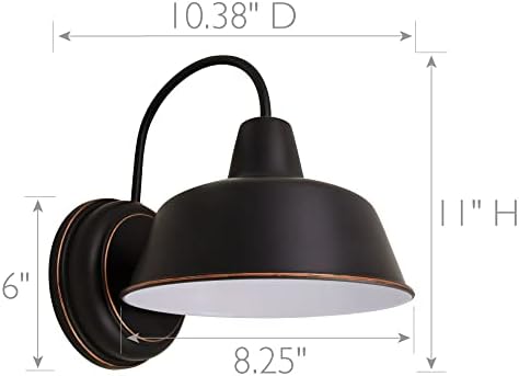 Design House Mason Outdoor Wall Light, 8", Oil Rubbed Bronze - Image 5