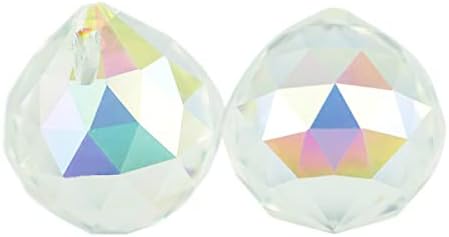 Queenbox 10pcs 40mm Crystal Suncatcher Prism Ball Rainbow Hanging Pendants Maker with Hole for Chandelier Feng Shui Window, AB - Image 2