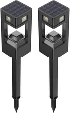 Infinity X1 Solar Path & Motion Security Lights (2-Pack) – 500 Lumens Motion Activated, 50 Lumens Dusk-to-Dawn, IPX4 Weatherproof, 360° Detection, Outdoor LED Stake Lights for Yard, Walkway & Garden by InfinityX1
