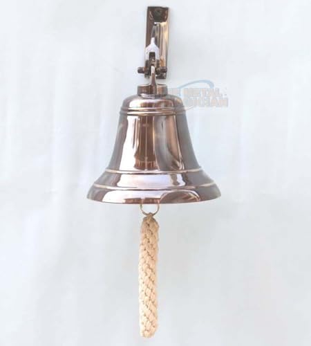 6" Solid Brass Bell Marine Wall Mounted Ship Nautical Bronze Finish Hanging Bell Perfect for Dinner, Indoor, Outdoor, School, Bar, Reception & Church By The Metal Magician - Image 5