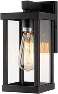 mirrea 11" Classic Outdoor Wall Sconce 1 Light in Matte Black Rectangular Metal Frame and Clear Glass Shade Waterproof Porch Light Patio Light by mirrea