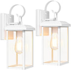 BesLowe 2-Pack 15” Outdoor Wall Light Fixtures, Modern Porch Sconces, White by BringYourBrightFuture