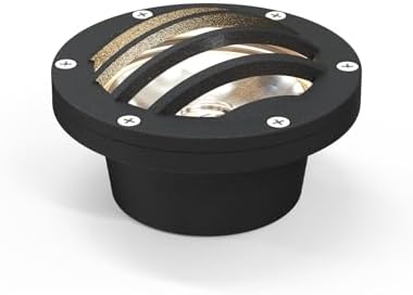 GOODSMANN Outdoor 4W LED Well Light 12V In-Ground Landscape Light Low Voltage Landscape Spot Lighting with Connector 200 Lumen 2800K Warm White Black Deck Light Aluminum Up Light for Tree Garden Patio by GOODSMANN