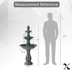 XBrand 51 Inch 3 Tier Outdoor Waterfall Fountain, Weather Resistant Resin Freestanding Water Feature with Pump, Decorative Garden Fountain for Patio, Yard, Lawn, and Garden Decor, Gray - Image 6