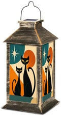 Black Cat Retro Atomic Solar Lanterns Outdoor Waterproof by Unknown