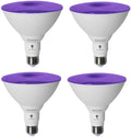Bluex Bulbs 4 Pack PAR38 LED Black Light Bulb, 20W (200Watt Equivalent) E26 Blacklight Bulb Level 385-400nm, Body Paint, Glow in The Dark Party LED Light Bulb Neon Glow Fluorescent Poster by BluexBulbs