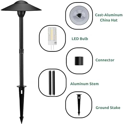 Lumina Lighting® 3W Landscape Lighting 12V Landscape Lights Low Voltage Landscape Path Lights Warm White Waterproof Outdoor Replaceable G4 LED Bulb for Garden Pathway Lawn Yard (Black, 2-Pack) - Image 5