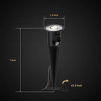 Low Voltage In Ground Lights 6PK 0.6W LED Spotlights 12V AC Outdoor Light 7 Lumens Landscape Lighting Kit 3200K with Spike Stake and Connector for Pathway Garden, Yard, Lawn - Image 5