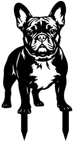 Dog Metal Garden Stake - Weatherproof Dog Silhouette Yard Art, Decorative Outdoor Sign for Lawn & Patio, Heartfelt Gift for Soft French Bulldog Lovers(Stand,10") by VORISCAPE