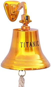 Hampton Nautical BL-2019-9BR-T Brass Plated Titanic Ship's Bell 11" - Nautical Decor - Nautical Home Decoration by Handcrafted+Model+Ships