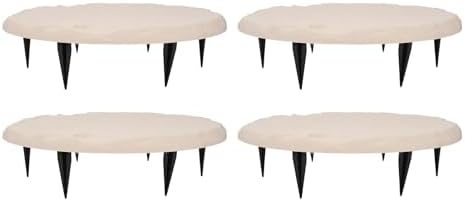 Garden Stepping Stones Beige Decorative Outdoor Stepping Stone with Ground Stakes for Lawn Garden Pathway Walkway - Image 6