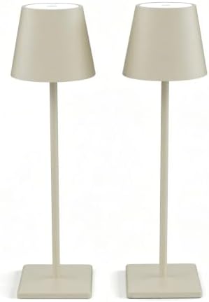Off White Cordless Table Lamp, 5000mAh LED Rechargeable Desk Lamp by Aoceley