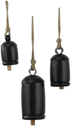 Deco 79 Metal Cow Bells, Meditation Bell, Set of 3, 10", 7", 5"H, Black - Image 2