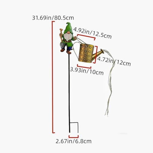 Solar Lamp Ironware Watering Can Christmas Outdoor Lawns Garden Light Decor - Image 3
