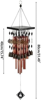Wind Chimes Outdoor Indoor Metal Tube Wind Chime with Copper Bell Large Windchimes for Patio Garden Terrace terraces (Color : Bronze) (Red Copper) - Image 7