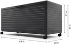 MIRADOR 205 Gallon Outdoor Storage Box with Wheels & Soft-Close Lid, Waterproof Metal Deck Box for Patio Cushions, Garden Tools & Pool Accessories, Charcoal - Image 7