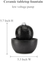 Ceramic Tabletop Desktop mini Fountain Water Feature Water Fall Indoor and Outdoor and Home Decoration (Black A173) - Image 2