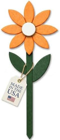 Peaceful Classics Poly Flower Garden Stake, Amish Made Outdoor Decor Orange by PeacefulValley