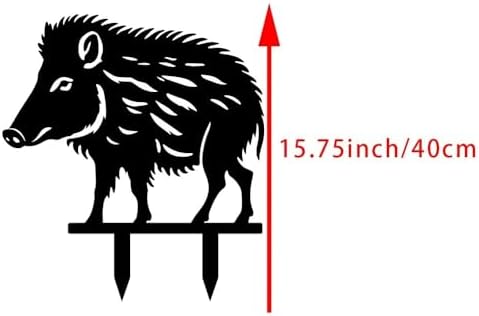 Desert Iron Javelina Garden Stake - 15.74-Inch Rustic Southwestern Yard Art for Desert Landscapes, Cactus Garden & Patio, Native Wildlife Decor(Black) - Image 2