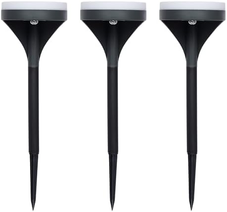 Alpine Corporation 15" Tall Outdoor Solar Pathway Light with 13 Warm White SMD 3.5LM LED for Patio, Lawn, Yard, and Garden, Black - Set of 3 - Image 4