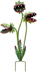 Venus Flytrap Garden Stake - 25inch Metal Outdoor Flowers Yard Art (1PCS) by Unknown