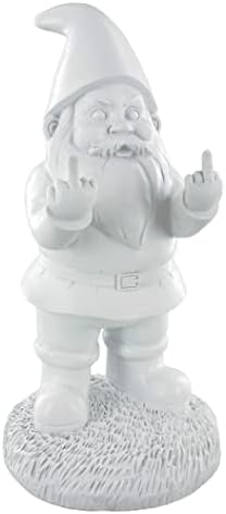 Gnometastic Gnude Gnomes - Middle Finger Unpainted Gnome, 12.5in, Paint Your Own Gnome - Funny Garden Gnomes to Paint for Adults, Polyresin Outdoor or Indoor by Gnometastic