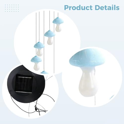 Christmas Garden Decoration: Mushroom Solar Wind Chime Light, 35 In/89 Cm Color Changing Outdoor Decor, Cute Design Gift For Patio - Image 4