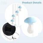 Christmas Garden Decoration: Mushroom Solar Wind Chime Light, 35 In/89 Cm Color Changing Outdoor Decor, Cute Design Gift For Patio - Image 4