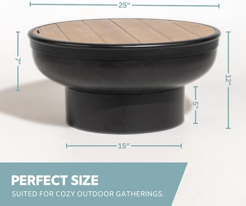 DENKOE Iron Fire Pit Table with Lid, Extra Thick and Heavy Duty Fire Bowl, Deep Round Firepit for Outdoor Bonfire Gatherings, Wood Burning Firepits for Outside Patio, Modern Outdoor Fire Pits - Image 6