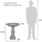 20”Dia.X 23.8”Tall Outdoor Birdbath with Pedestal - Modern Garden Birdbaths Outdoor Decor for Bird Spa & Birdfeeder, Floor Bird Baths for Garden Patio, Yard, Lawn - Image 5