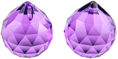 Queenbox 10pcs 30mm Crystal Suncatcher Prism Ball Rainbow Hanging Pendants Maker with Hole for Chandelier Feng Shui Window, Violet - Image 2