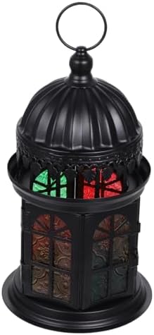 Moroccan Style Colorful Glass Candle Holder Xmas Halloween Lantern Decor by BUTIFULSIC