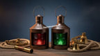 Metal Port & Starboard Lanterns Set of 2 Ship Oil Lamps Nautical Light Ship Lanterns, with Red and Green Fresnel Lenses, Antique Copper Finish Maritime Navigation Lights for Coastal - Image 3