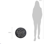 18 in. Round Cast Stone Large Floral Step Stone or Wall Plaque-Aged Charcoal (Set of 3) - Image 3