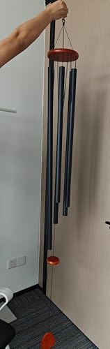 Bursvik 80" Aluminum Wind Chimes for Outside (Black), Patio Zen Decor Gift - Image 2
