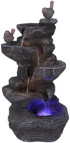 Generic Resin Stone Imitation Waterfall with LED Lights Tabletop Water Fountain Desktop Waterfall Fountain Relax Decor for Home Office by Unknown
