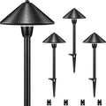 SUNVIE 4-Pack 7" Low Voltage Path Lights Black Aluminum, Conical Hat Design by SUNVIE