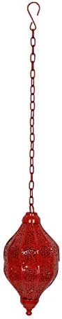 Lalhaveli Valentines Day Gift Moroccan Style Red Candle Lantern for Patio, Indoors/Outdoors Decorations by LalHaveli