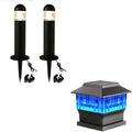 Low Voltage Landscape Pathway Lights(2 Pack) and 50 Lumen RGB&Warm Solar Post Cap Lights(1 Pack) by MOON-DE-AGE