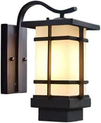 Outdoor Wall Light Fixtures, Exterior Waterproof Lanterns, Porch Sconces Wall Mounted Lighting with Modern Frosted Glass, Black Aluminum Wall Lamps for Patio Front Door Entryway (TYP_B, 13.1inch) by Unknown