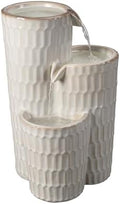 Ivory Ceramic Fountain - Elegance in Simplicity, No Lights by HI-LINEGIFTLTD