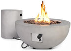 31.5'' Propane Round Fire Pit Table w/Tank Cover for Outside Patio by ReeQuo-BEAUTYYOURHOMEBEAUTYYOURLIFE