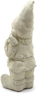 Garden Gnome with Mallet: Solid Durable Stone Statue with Vintage Texture. Sealed for Outdoors. Handcrafted USA. (Classic/White) - Image 5