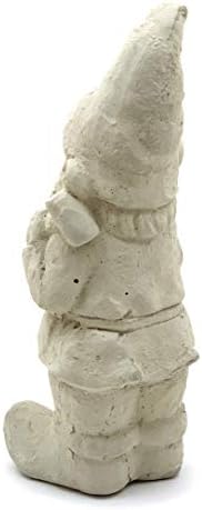 Garden Gnome with Mallet: Solid Durable Stone Statue with Vintage Texture. Sealed for Outdoors. Handcrafted USA. (Classic/White) - Image 5