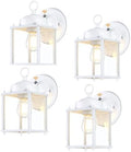 Outdoor Wall Light Fixture, Metal Glass, White, 4 Pack by KumtinSmart