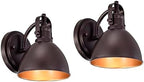 2 Pack Oil Rubbed Bronze Barn Light, Farmhouse Gooseneck Light Fixtures Indoor, Outdoor 7.5 Inch Vintage Light Fixtures for Wall, Vanity, Bedroom, Garage, Garden. by ACLand