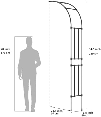 Half Arch Trellis - Garden Arch Trellis Size: 24in(L)*94.5in(H) - Image 2