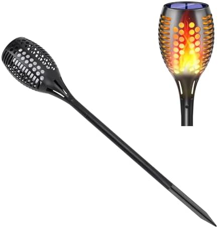Asixxsix Solar Lights Outdoor, 96 LEDs Solar Torch Light with Flickering Flame, Water Proof Landscape Lighting Dusk to Dawn Auto On/Off for Outside Patio Pathway Yard Decoration - Image 2