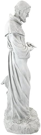 Design Toscano Francis of Assisi, Patron of Animals Religious Garden Decor Statue, 37 inches Tall, Cast Stone Resin, Antique Stone Finish - Image 3