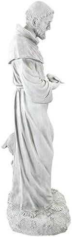 Design Toscano Francis of Assisi, Patron of Animals Religious Garden Decor Statue, 37 inches Tall, Cast Stone Resin, Antique Stone Finish - Image 3